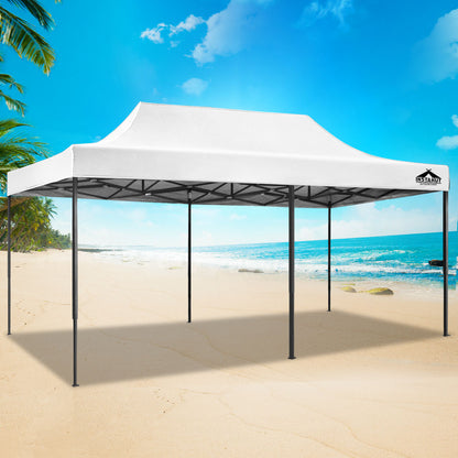 Carpa plegable para cenador Instahut de 3 x 6 pulgadas, para bodas, de tela Oxford 500D, color blanco