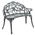 Gardeon Outdoor Garden Bench Seat 100cm Cast Aluminium Patio Chair Vintage Green