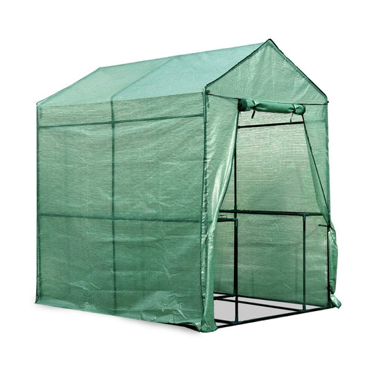 Greenfingers Greenhouse 1.2x1.9x1.9M Walk in Green House Tunnel Plant Garden Shed 4 Shelves
