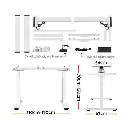 Artiss Standing Desk Motorised Dual Motor 140CM Black