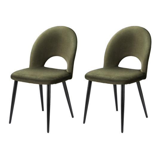Artiss Dining Chairs Green Velvet Set Of 2 Loren