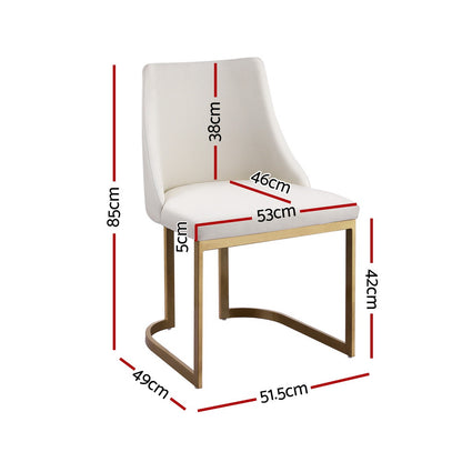 Juego de 2 sillas de comedor Artiss con estructura de tela de lino en color beige