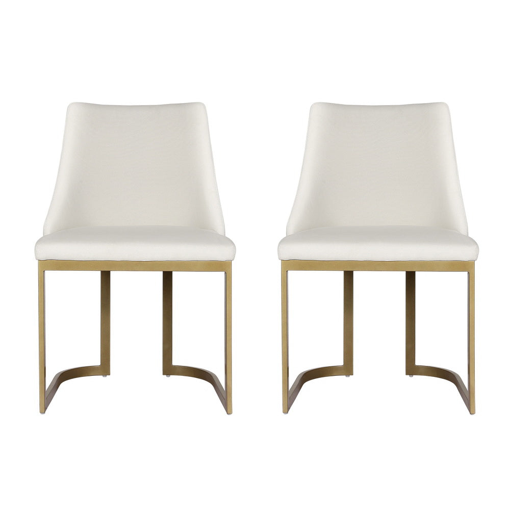 Artiss Dining Chairs Linen Fabric Beige Set Of 2 Balen