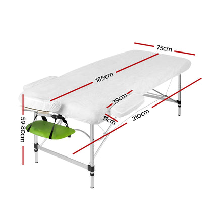 Zenses Massage Table 75cm 3 Fold Aluminium Beauty Bed Portable Therapy