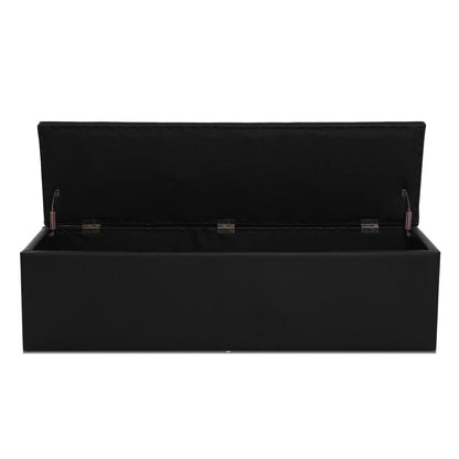 Artiss Storage Ottoman Blanket Box 140cm Leather Black