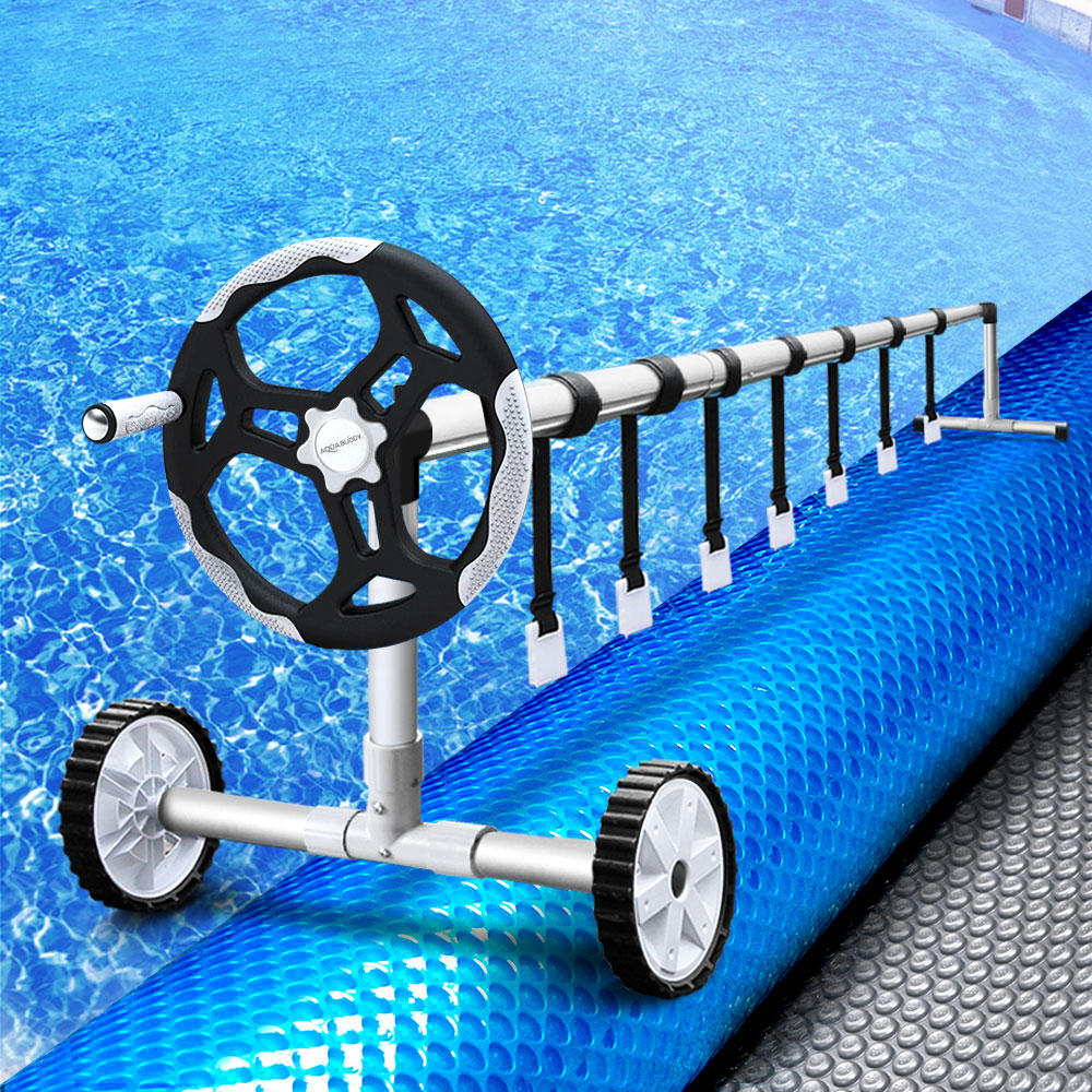 Aquabuddy Pool Cover 500 Micron 11x4.8m Silver Swimming Pool Solar Blanket 5.5m Roller