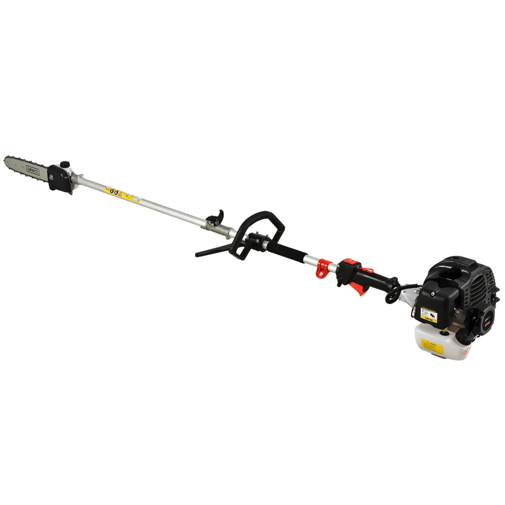 Giantz 62CC Pole Chainsaw Hedge Trimmer Brush Cutter Whipper 7-in-1 5.6m Black