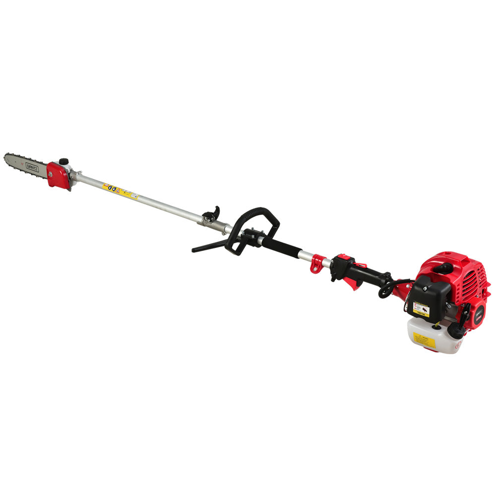 Giantz 62CC Pole Chainsaw Hedge Trimmer Brush Cutter Whipper 7-in-1 5.6m Red