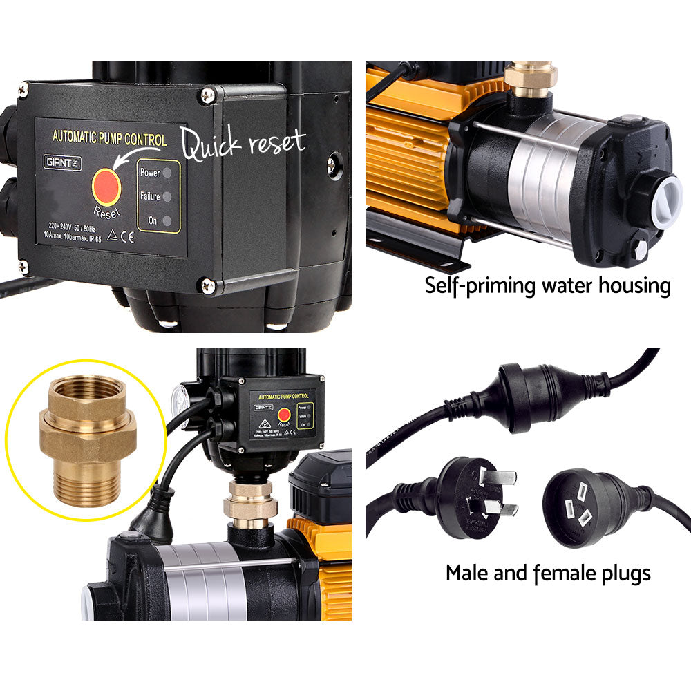 Giantz Garden Water Pump High Pressure 2500W 6-Stage Tank Irrigation Yellow