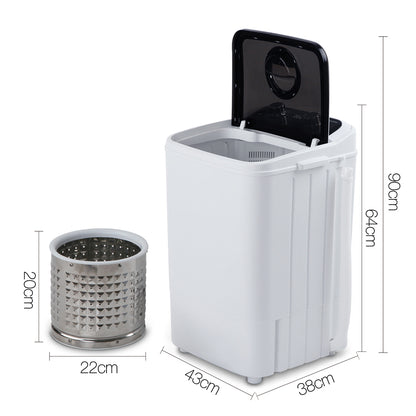 Devanti Portable Washing Machine 4.6KG Black