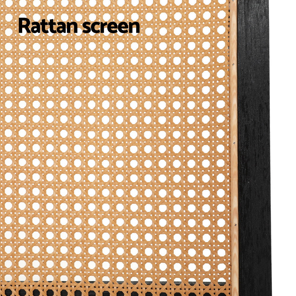 Artiss 3 Panel Room Divider Screen 151x180cm Rattan Brown
