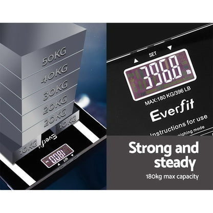 Everfit Bathroom Scales Digital Body Fat Scale 180KG Electronic Monitor Tracker