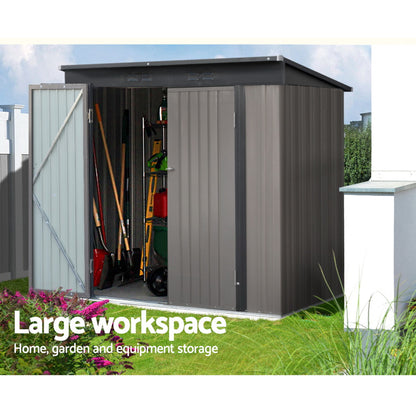 Giantz Garden Shed 1.95x1.31M Sheds Outdoor Storage Steel Workshop House Tool Double Door