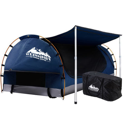 Tienda de campaña Weisshorn Double Swag para acampar, lona tipo domo independiente, color azul oscuro, 4 cm