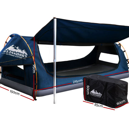 Tienda de campaña Weisshorn Double Swag para acampar, lona tipo domo independiente, color azul oscuro, 4 cm