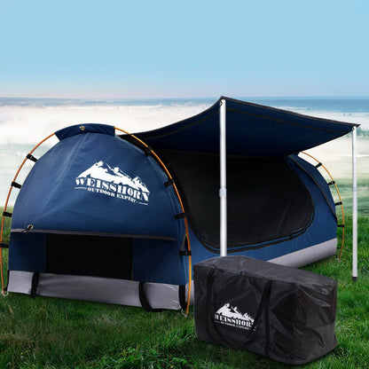 Tienda de campaña Weisshorn Double Swag para acampar, lona tipo domo independiente, color azul oscuro, 4 cm