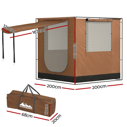 Tienda de campaña Weisshorn para todoterrenos, toldo lateral para coche, 2 x 2 m, para exteriores, portátil, 4 x 4