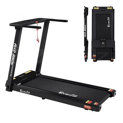 Cinta de correr eléctrica Everfit para gimnasio en casa, ejercicio físico, totalmente plegable, 420 mm, color negro