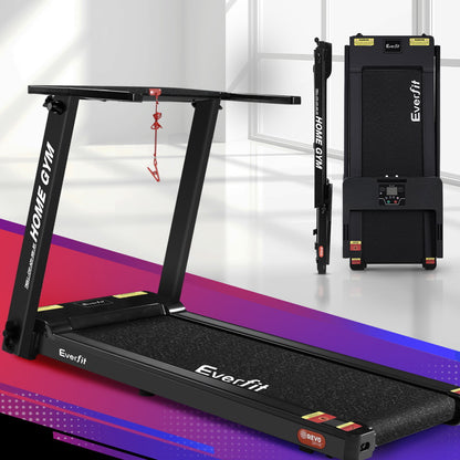 Cinta de correr eléctrica Everfit para gimnasio en casa, ejercicio físico, totalmente plegable, 420 mm, color negro