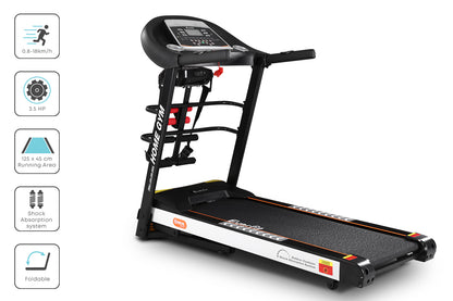 Cinta de correr eléctrica Everfit para gimnasio en casa, máquina de ejercicios de fitness con masajeador de 450 mm