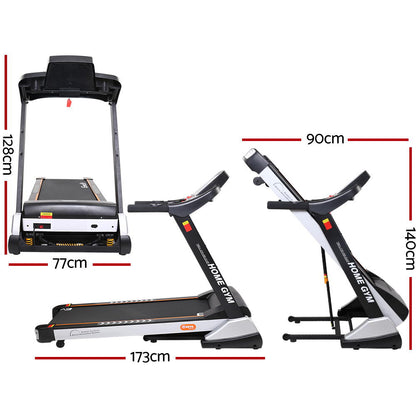 Cinta de correr eléctrica Everfit con resorte de inclinación automática para ejercicios de fitness en el hogar, 480 mm