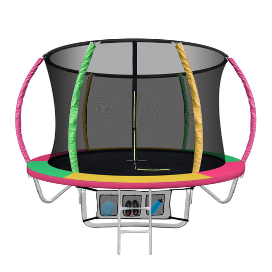 Everfit 8FT Trampoline for Kids w/ Ladder Enclosure Safety Net Rebounder Colors