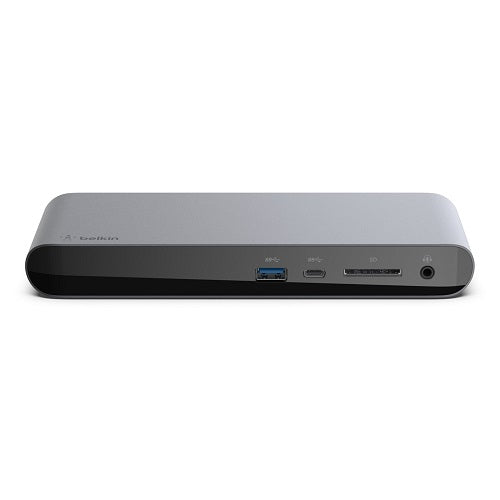 BELKIN Thunderbolt 3 Dock Pro - GreyF4U097AU,Dual high-definition monitor support,Mac and windoes compatible,Sleek aluminum exterior,Power to share