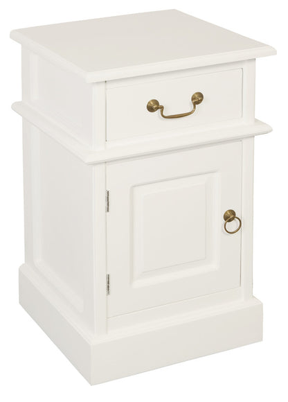 Tasmania 1 Solid Door 1 Drawer Bedside (White)