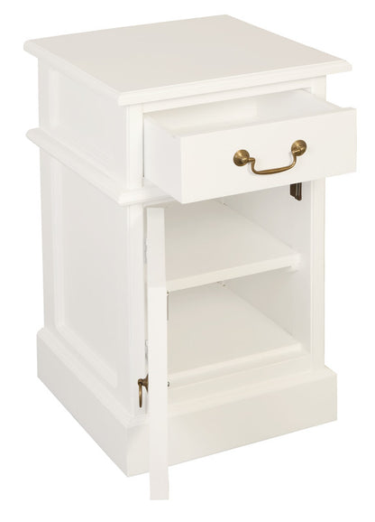 Tasmania 1 Solid Door 1 Drawer Bedside (White)