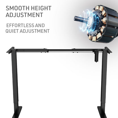 Escritorio de pie Fortia Sit To Stand Up, 120 x 60 cm, altura ajustable eléctricamente de 72 a 118 cm, capacidad nominal de 70 kg, marco de nogal/negro