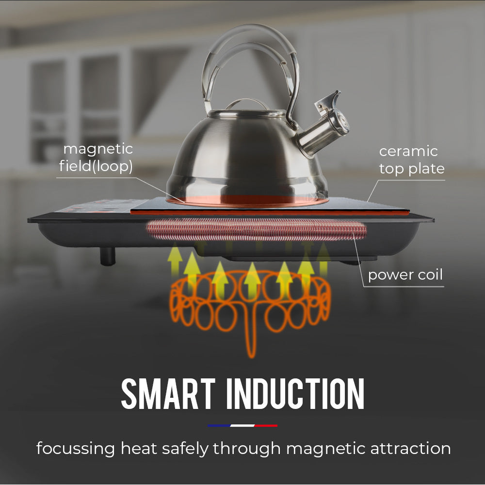 EuroChef Electric Induction Cooktop Portable Kitchen Cooker Ceramic Cook Top
