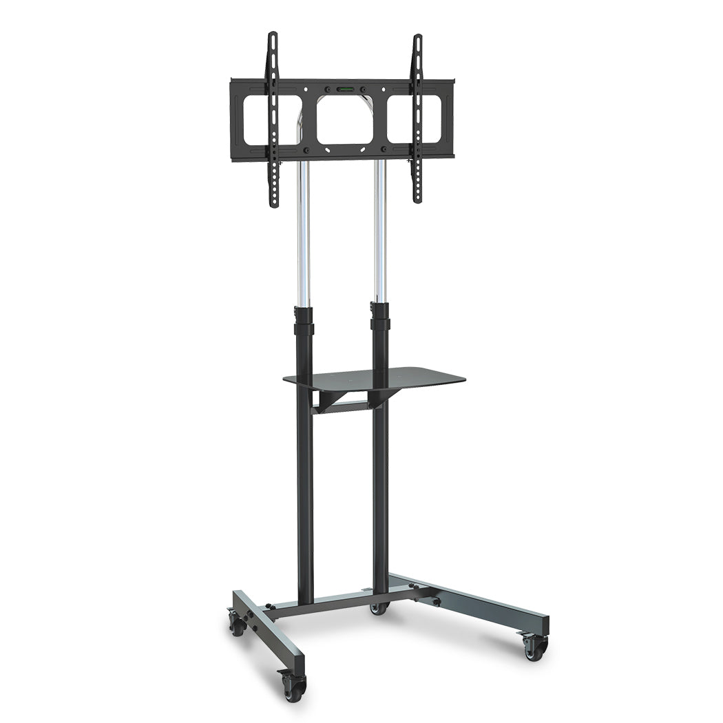 FORTIA TV Stand Mobile Mount 37-70 Inch Tall Universal Rolling Trolley Black 65 Inch