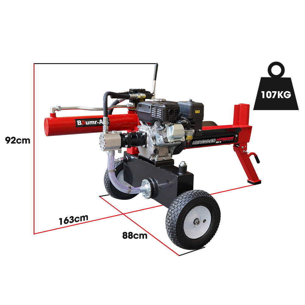 Baumr-AG 20 Tonne Hydraulic Petrol Log Splitter 8HP Wood Firewood Cutter - HPS600