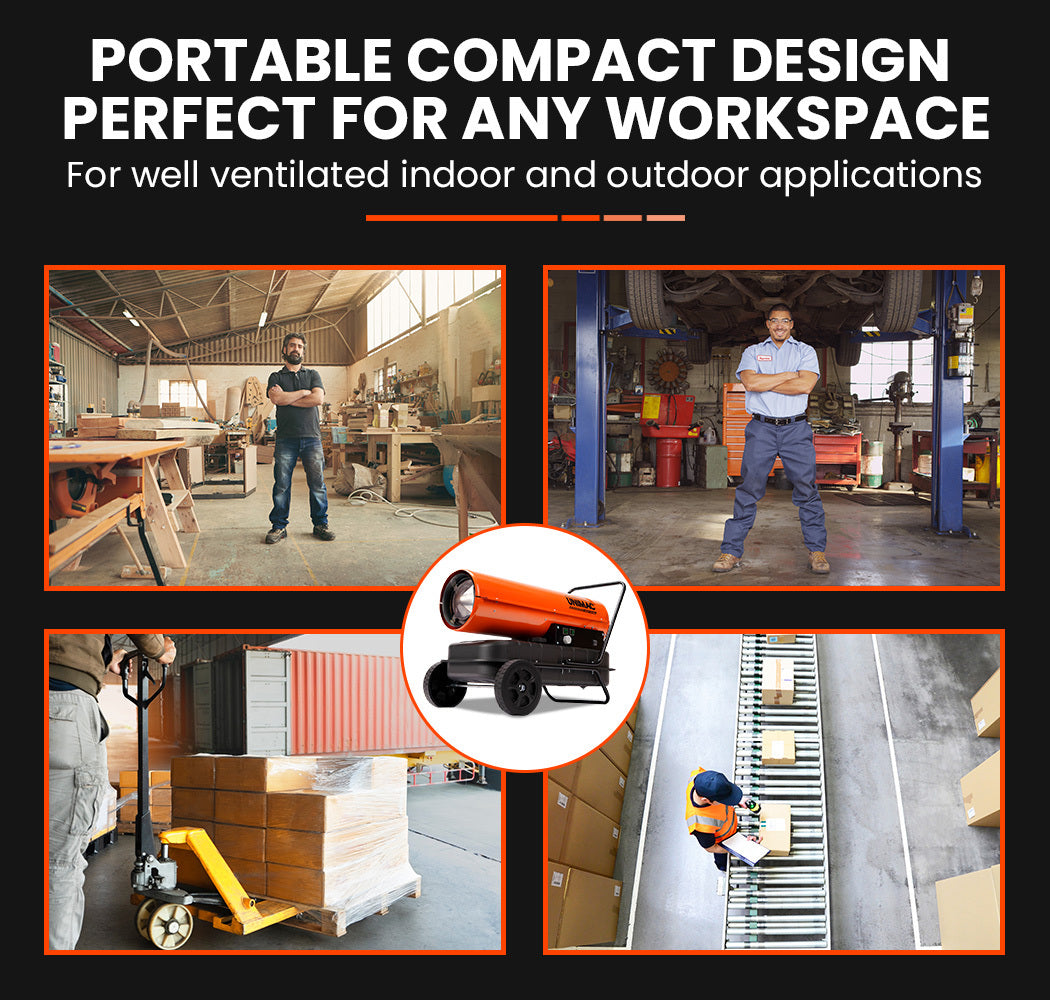 UNIMAC 30KW Portable Industrial Diesel Direct Forced Air Space Heater