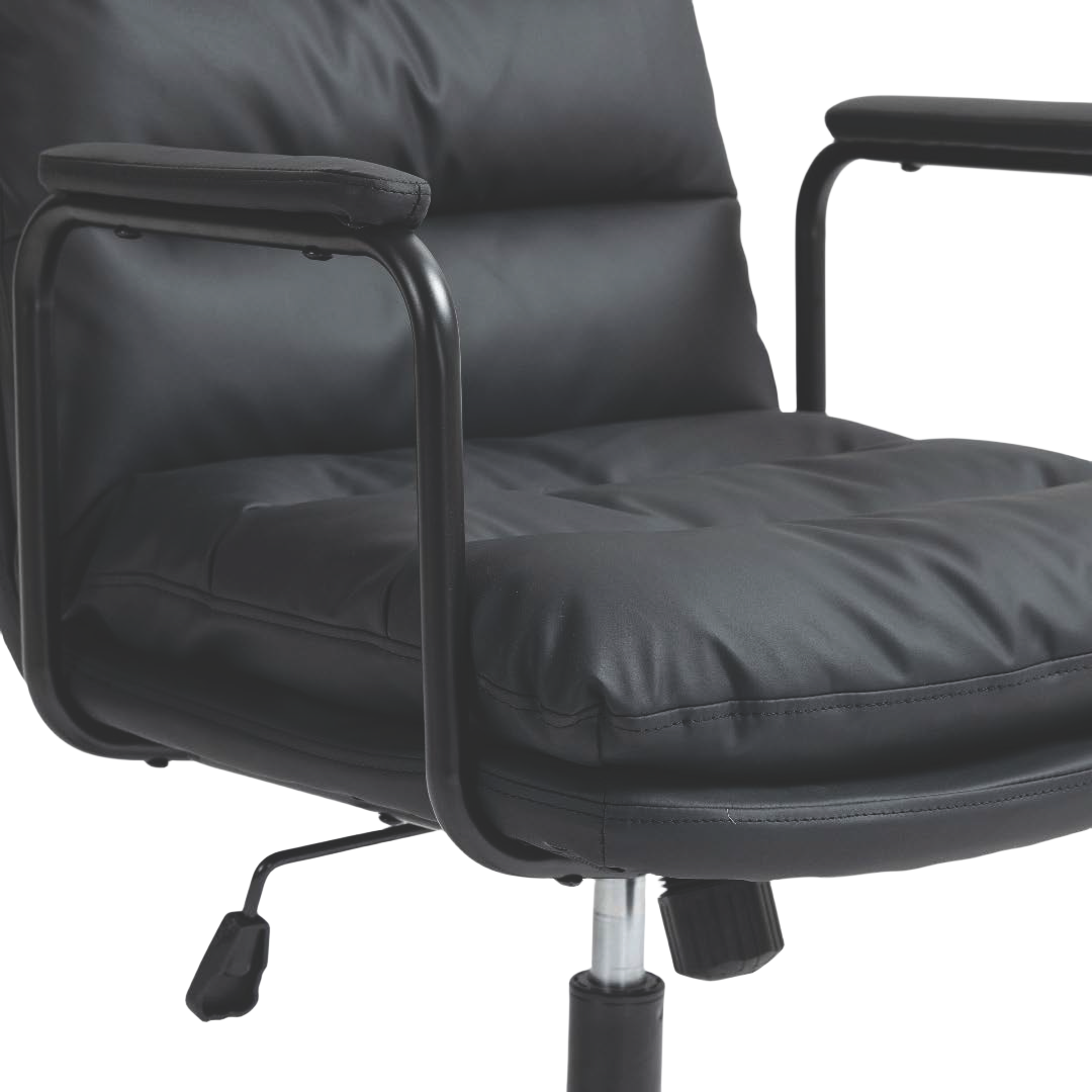Faux Leather Office Chair -Black