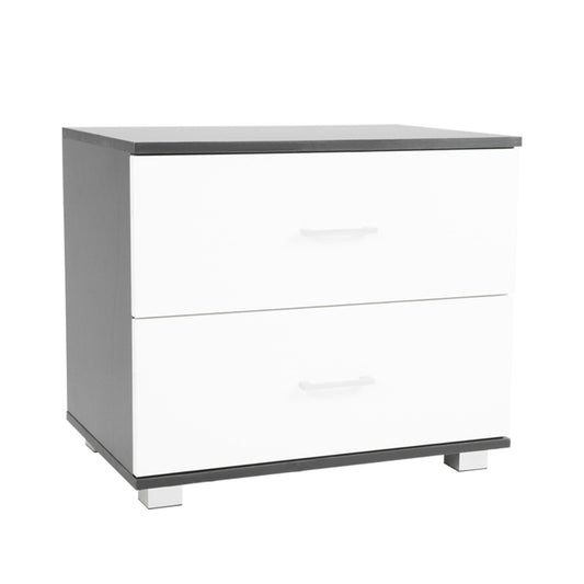Sarantino Bedside Table Cabinet Storage Chest 2 Drawers Lamp Side Nightstand White Black