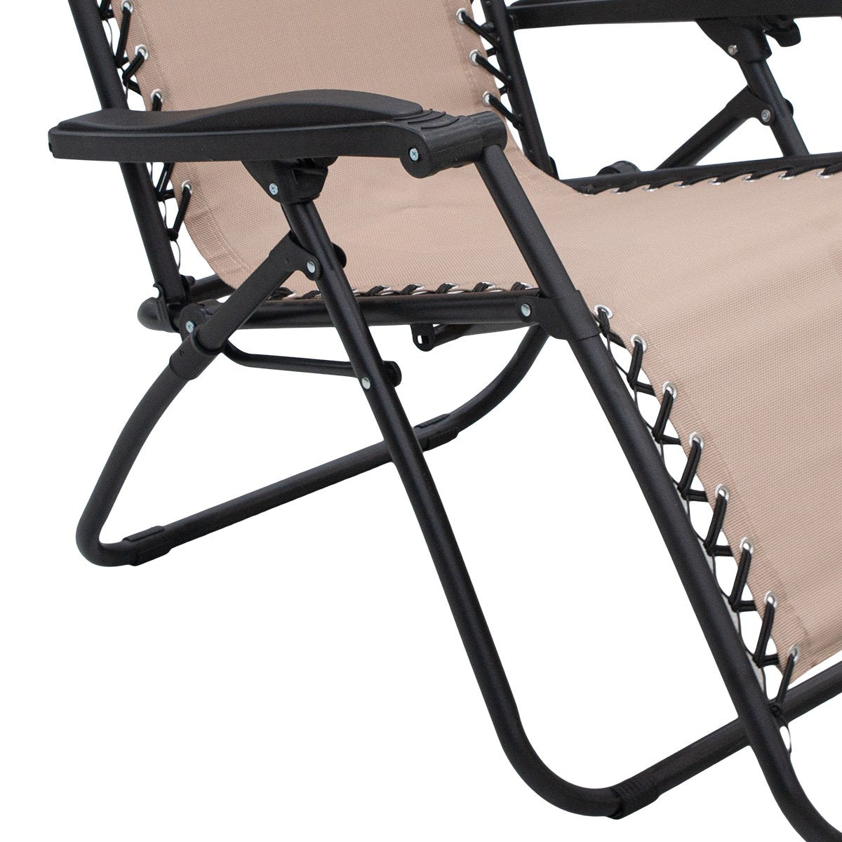 Wallaroo Zero Gravity Reclining Deck Lounge Sun Beach Chair Outdoor Folding Camping - Beige