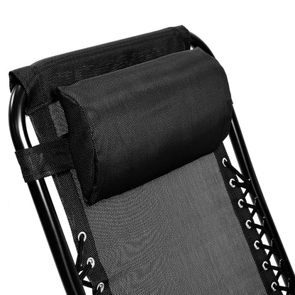 Tumbona reclinable de gravedad cero Wallaroo, silla de playa plegable para exteriores, para acampar, color negro