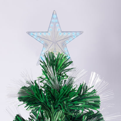 Árbol de Navidad de fibra óptica preiluminado encantado de 2,4 m de Christabelle con estrellas para decoración navideña