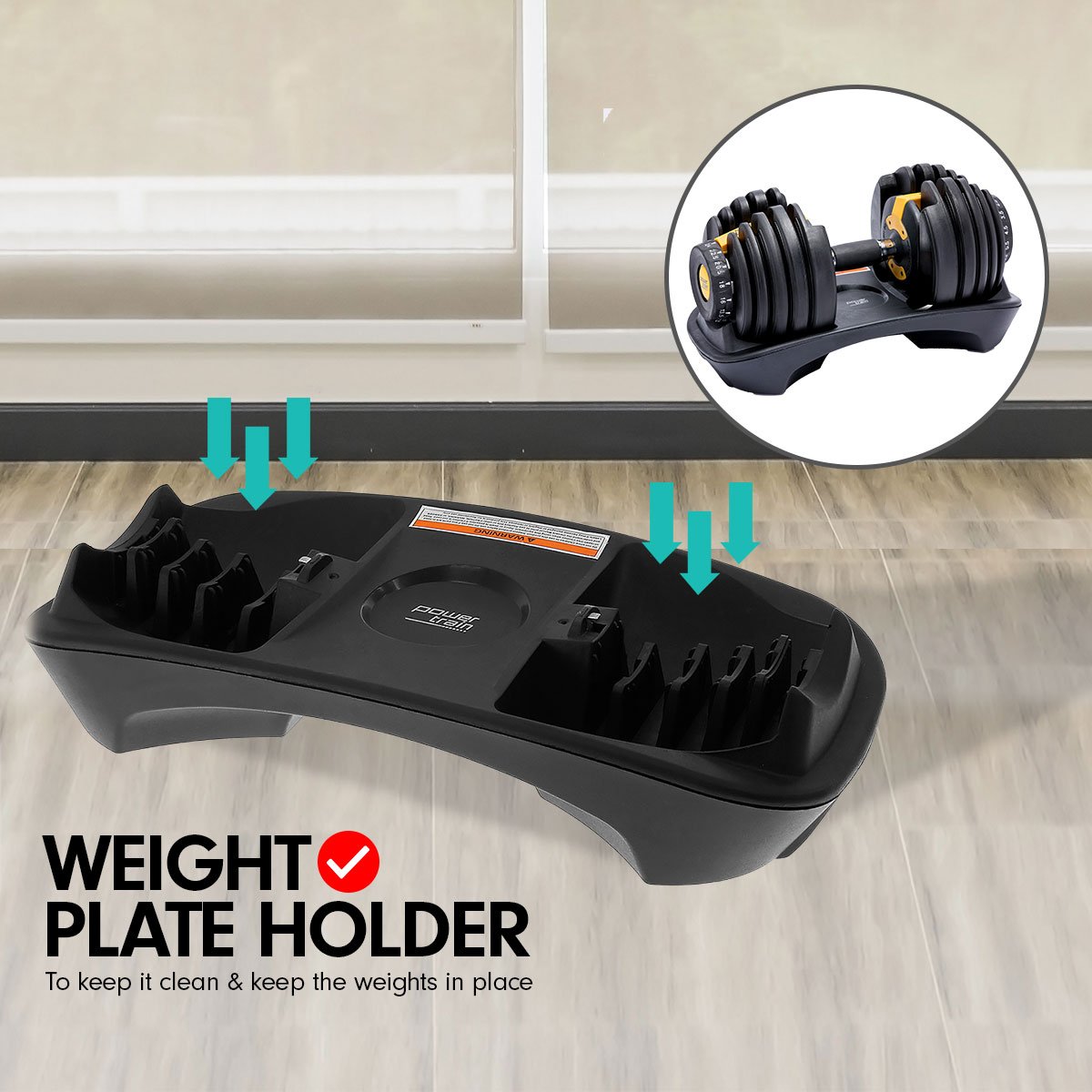 Powertrain 48kg Adjustable Dumbbell Home Gym Set Gold