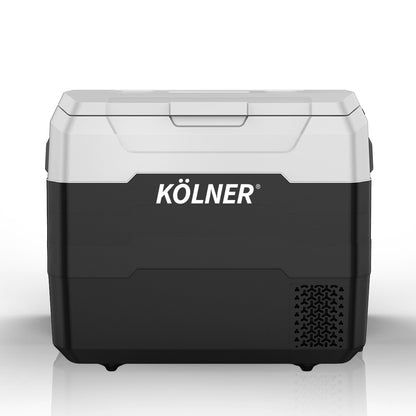 Kolner 50l Fridge Freezer Cooler 12/24/240v Camping Portable Refrigerator - Black