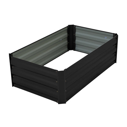 Jardinera Wallaroo de 100 x 60 x 30 cm en acero galvanizado, color negro