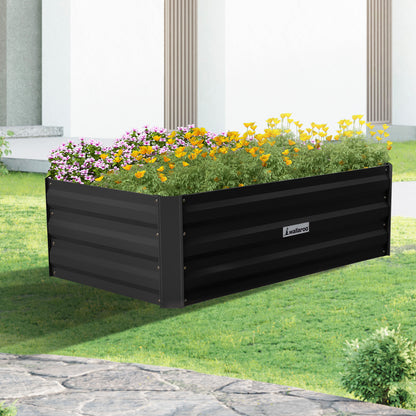 Jardinera Wallaroo de 100 x 60 x 30 cm en acero galvanizado, color negro