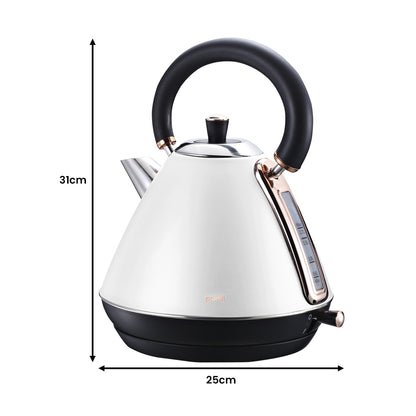 Pronti 1.7l Rose Trim Collection Kettle - White