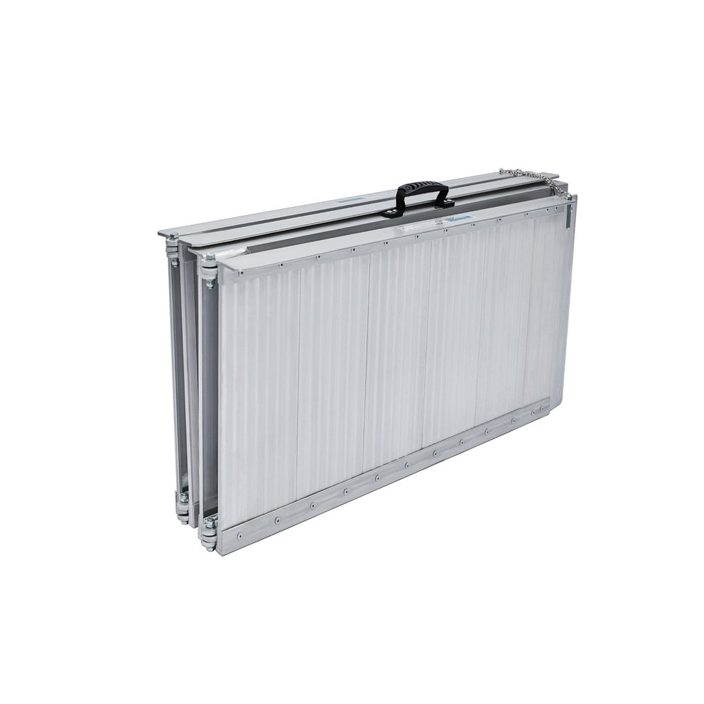 Kartrite 5ft Aluminium Foldable Wheelchair Ramp Non-Slip R02 Silver