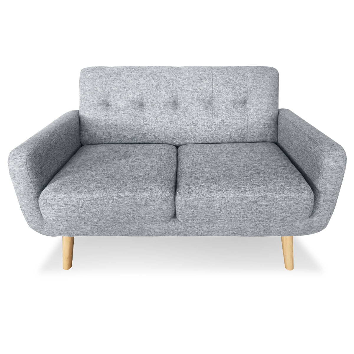 Sarantino 6-Seater Linen Sofa Set Couch Futon - Light Grey