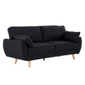 Sarantino 3 Seater Modular Linen Fabric Sofa Bed Couch Futon Suite - Black