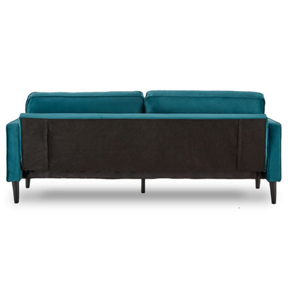 Sofá cama de terciopelo sintético Sarantino, muebles tipo lounge, asiento azul