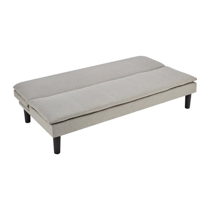 Sofá cama modular de 3 plazas en tejido de lino sintético color gris claro Sarantino