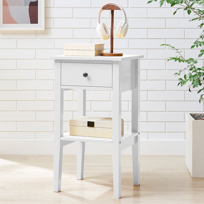 Sarantino Rue Bedside Table - White